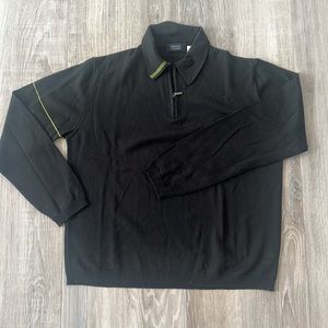 Rare Versace Vintage Men’s Quarter zip Brown Sweater size M